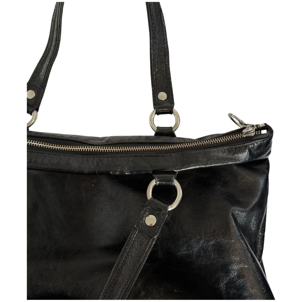 COACH Poppy Large Patent‎ Leather Handbag Shoulder Bag 15791 Black Y2K 2000s - Picture 14 of 16